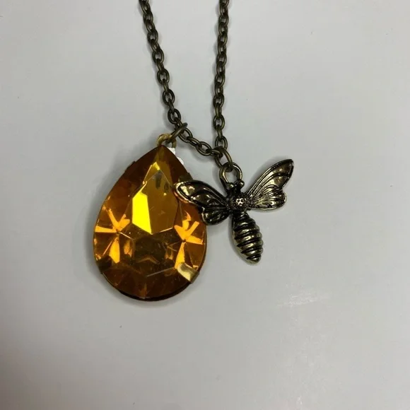 💸Bee and Stone Bronze Necklace💸 - Picture 1 of 8